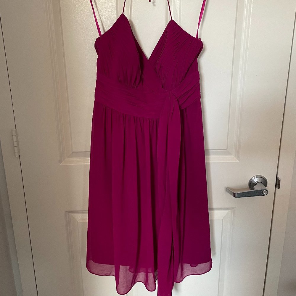 Lauren Ralph Lauren Dress / Sleeveless Ruched Halter / Size 10 / Fuschia